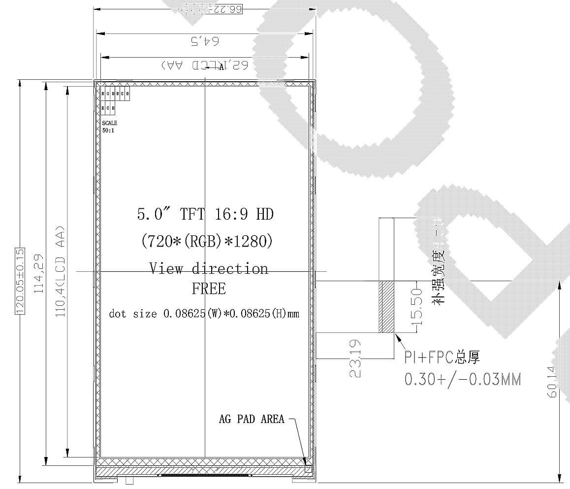 standard tft lcd display sizes free sample