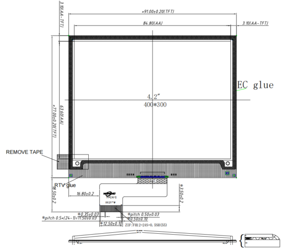 epaper 4.2inch epd eink display electronic lable display 400*300 ultra low power consumption