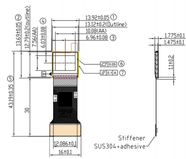 0.5inch microdisplay 1600*1200 1000nit rgb micro oled display military rangefinder amoled