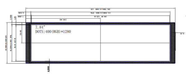 7.84inch bar type tft lcd screen 400*1280 audio device ota7290b lcd display