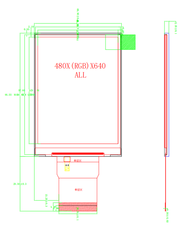 2.8inch ips tft lcd screen 480*640 rgb interface st7701s medical device lcd display